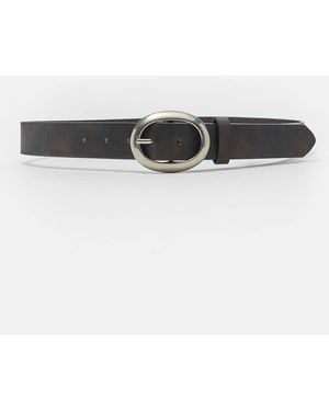 Pull&Bear Belt With Round Buckle - Brown