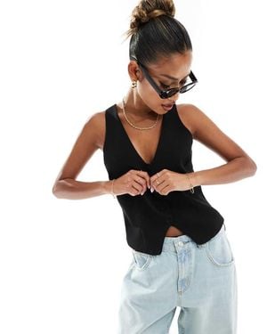 River Island Chaleco Con Botones Delanteros De - Blanco
