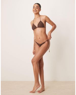 Stradivarius Crochet Bikini Top - Brown