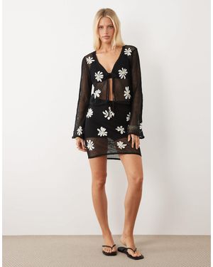 River Island – häkel-minirock - Schwarz
