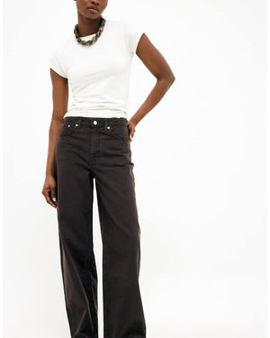 NA-KD Alley High Waist Wide Jeans - White