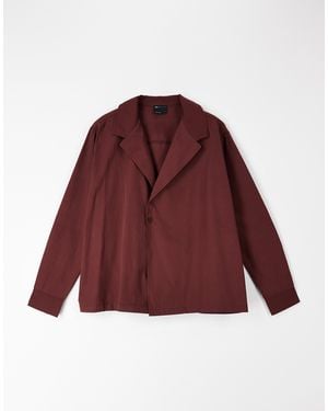 ASOS Relaxed Shawl Collar Poplin Shirt - Red