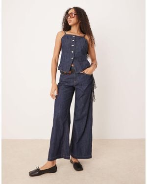 Mango Lia - jean d'ensemble droit et doux - foncé - Bleu