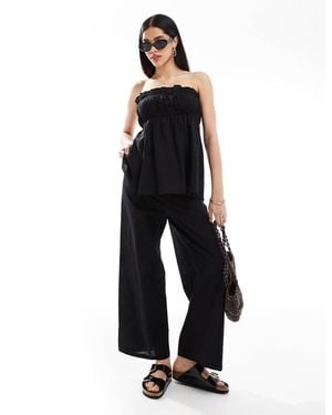 esmé studios Esmee Exclusive Relaxed Leg Linen Look Trousers - Blue