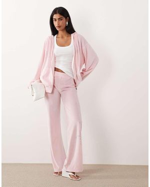 I.AM.GIA Pantalones De Chándal Rosa Pastel De Velour Con Detalle De Logo De Strass Daria De (Parte De Un Conjunto)