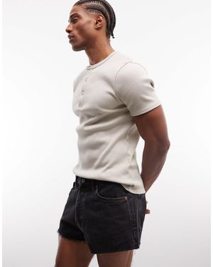 Weekday Super Short Denim Shorts - Gray