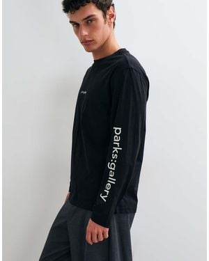 Only & Sons Parks Gallery Print Relaxed Long Sleeve T-shirt - Blue