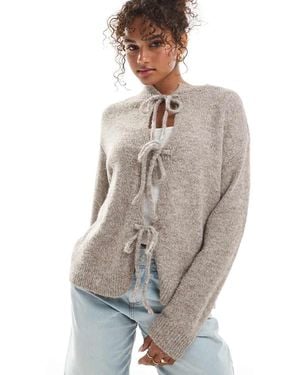 Daisy Street Cardigan Extra Largo Allacciato Sul Davanti Mélange - Grigio