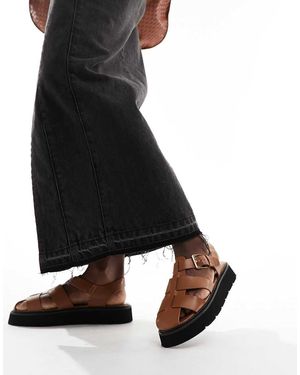 French Connection Flatform Cage Sandals - Black