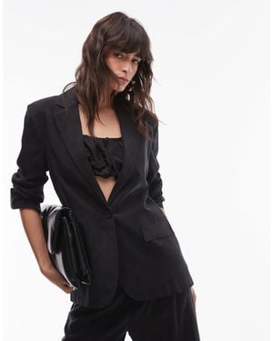 Mango – lockerer blazer aus cupro - Schwarz