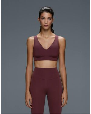 Oysho Comfortlux Sports Bra, Medium Support, V-Neck - Grey