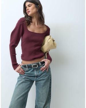 ASOS Structu Scoop Neck Top - Red