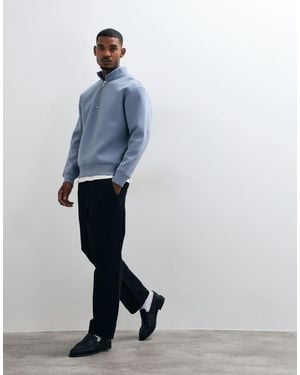 ASOS Sweat-shirt oversize à quart - Blanc