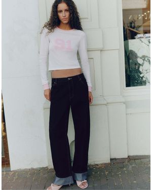 Pull&Bear Jeans mit umgeschlagenem saum - Grau