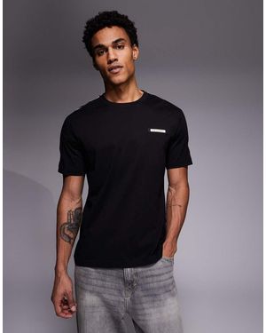 EA7 Armani Crew Neck Tape Logo T-Shirt - Grey