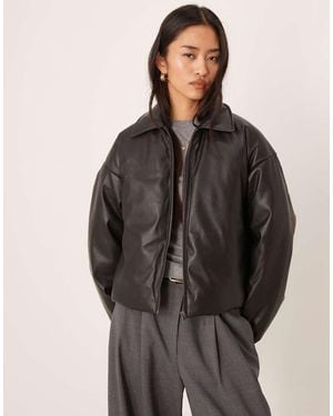 JJXX Faux Leather Zip Jacket - Black