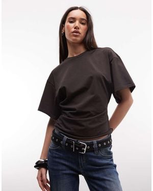 Weekday Cinched Waist T-shirt - Brown