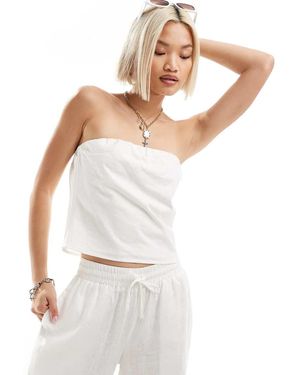 emory park Linen Style Bandeau Top - White