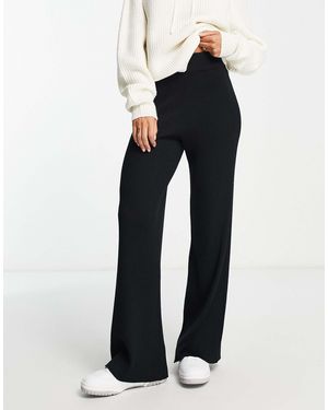 Gianni Feraud Rib Knit Wide Leg Joggers - Blue