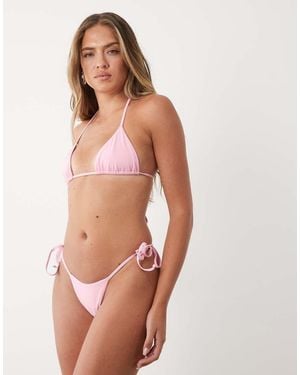 Oh Polly Tie Side Thong Bikini Bottom Co-Ord - Pink