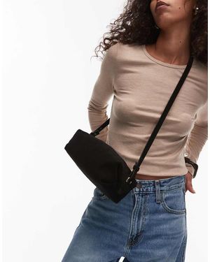 ARKET Bandolera Negra Cuadrada De Ante De - Negro