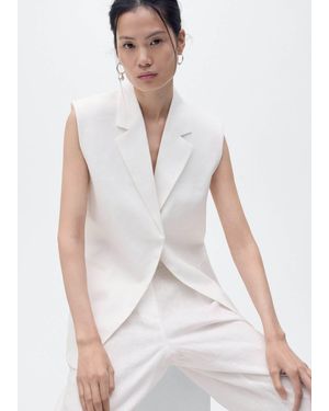 Mango Tailored Waistcoat Co-ord - White