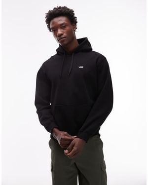 Vans Felpa Ampia Nera Con Cappuccio E Logo Sul Petto - Nero