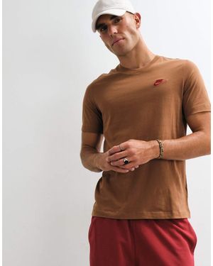 Nike Club Chest Logo T-shirt - Brown