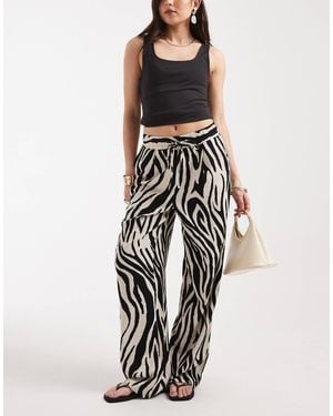 Vero Moda Linen Blend Tie Waist Pants - Natural