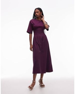& Other Stories Jersey Midaxi Dress With Ruche Corset Detail - Purple