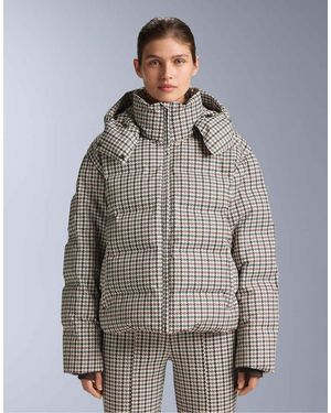 Oysho Down By Minardi Piume Company Ski 10k Printed Crop Padded Jacket - Grey