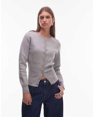 Nia Sophia Button Up Cardigan - Grey