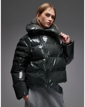 Rains 17230 Alta Waterproof Short Puffer Jacket - Gray