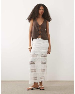Mango Teen Lace Maxi Skirt - White