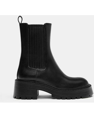 Pull&Bear Chelsea High-heel Ankle Boots - Black