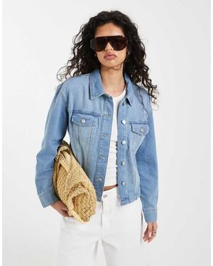 ONLY Giacca Di Jeans Squadrata Azzurra - Blu