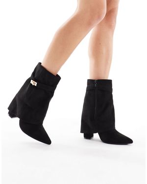 SEQWL Ranger Fold Over Ankle Boots - Black