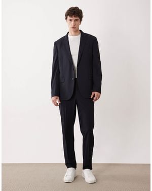 Mango London Regular Fit Suit Trouser Co-ord - Blue