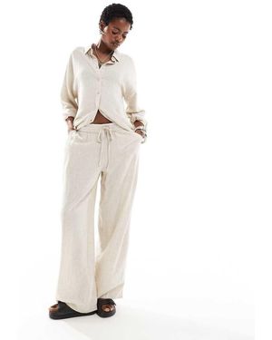 Noisy May Loose Fit Linen Mix Trouser Co-ord - White