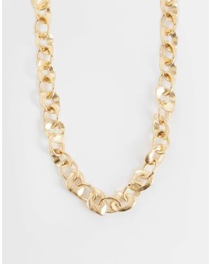 ASOS Collier à grosses mailles effet fondu brossé - Métallisé
