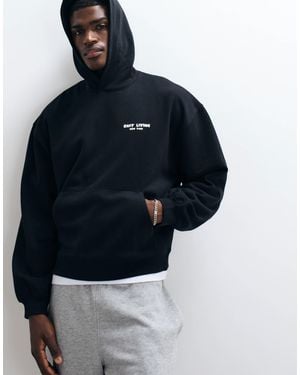 ASOS Oversized Hoodie With Print - Blue