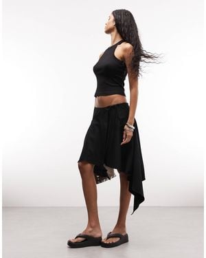 Weekday – asymmetrisch drapierter midi-wickelrock - Schwarz
