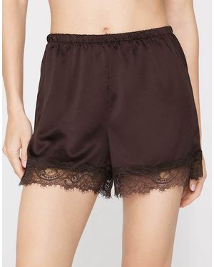 Tezenis Satin Lace Shorts - Purple
