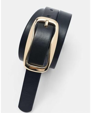 Pull&Bear Ceinture slim à boucle irrégulière e - Bleu
