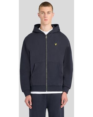 Lyle & Scott Heavyweight Loopback Zip Hoodie - Blue