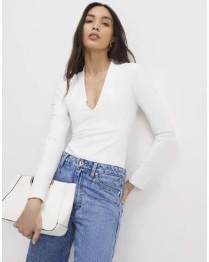 River Island Long Sleeve Plunge Bodysuit Multipack - White