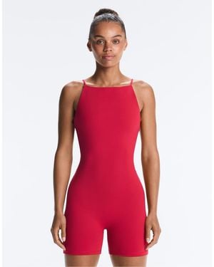 Oysho Evermove Boat Neck Short Jumpsuit - Red