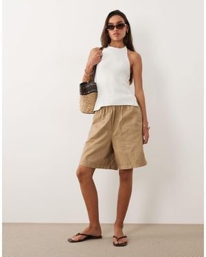 ASOS Halter Slub Top - Natural