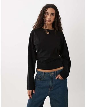 Cotton On Blair Batwing Long Sleeve Top - Black