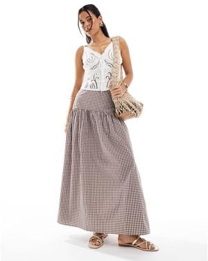 ASOS Drop Waist Maxi Skirt - Brown